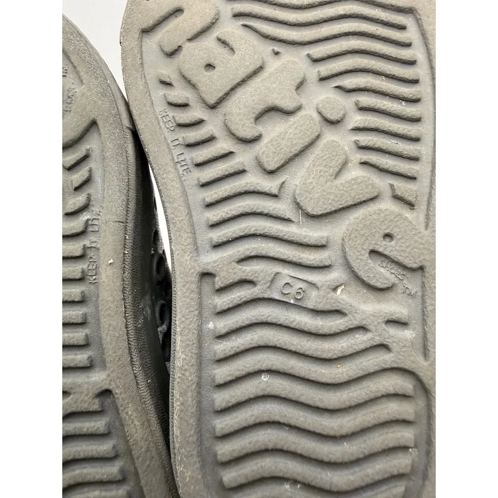 Native Jefferson Kids Shoes Size C6 Black White Lightning Bolt Slip On EVA